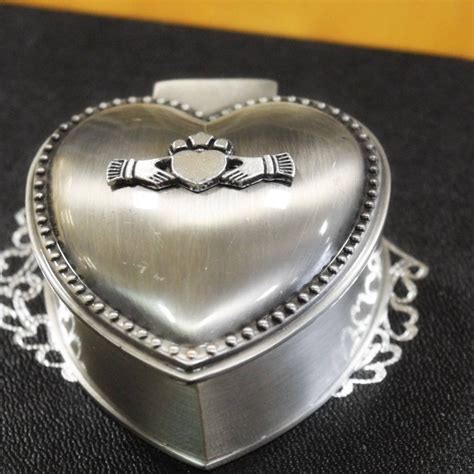 Mullingar Pewter Heart Shaped Jewelry Box 